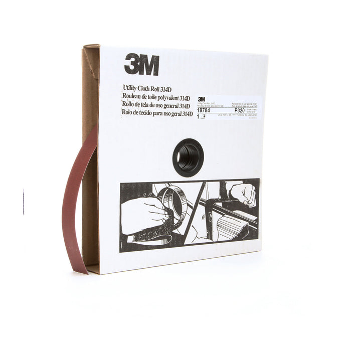 3M Utility Cloth Roll 314D, P320 J-weight, 1 in x 50 yd