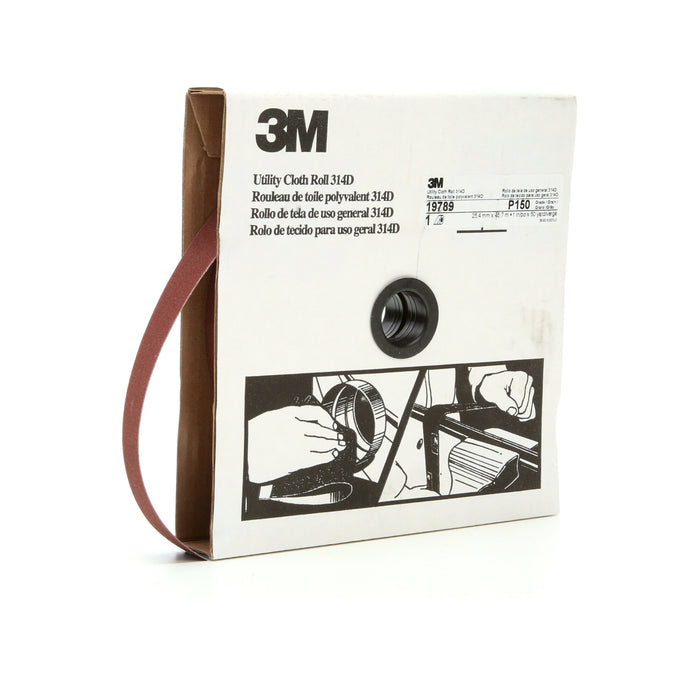 3M Utility Cloth Roll 314D, P150 J-weight, 1 in x 50 yd