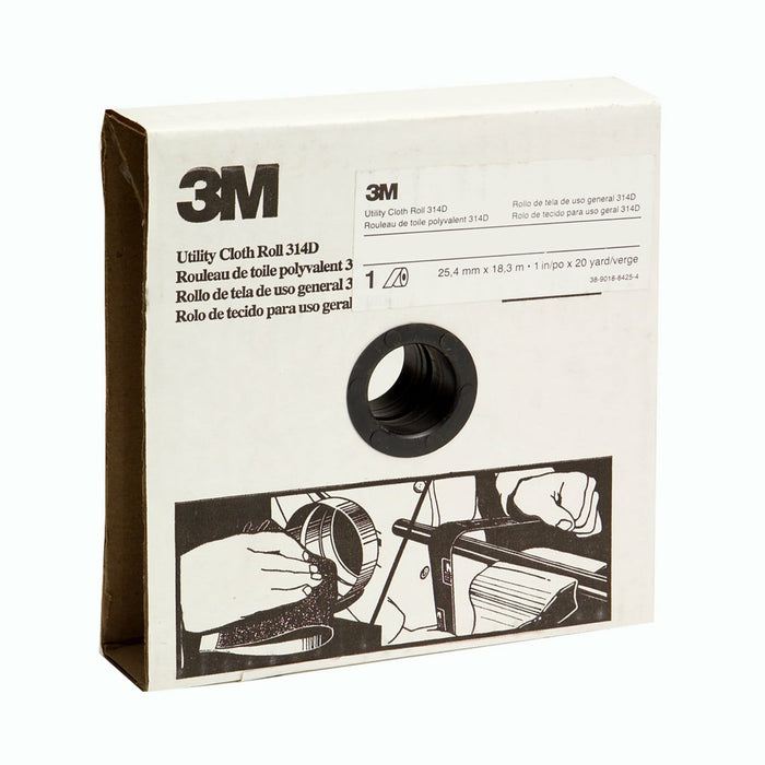 3M Utility Cloth Roll 314D, P120 J-weight, 1-1/2 in x 20 yd