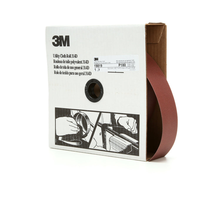 3M Utility Cloth Roll 314D, P180 J-weight, 2 in x 50 yd