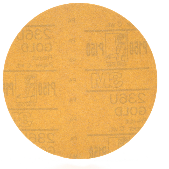 3M Hookit Gold Disc 236U, 00980, 6 in, P150, 100 discs per carton