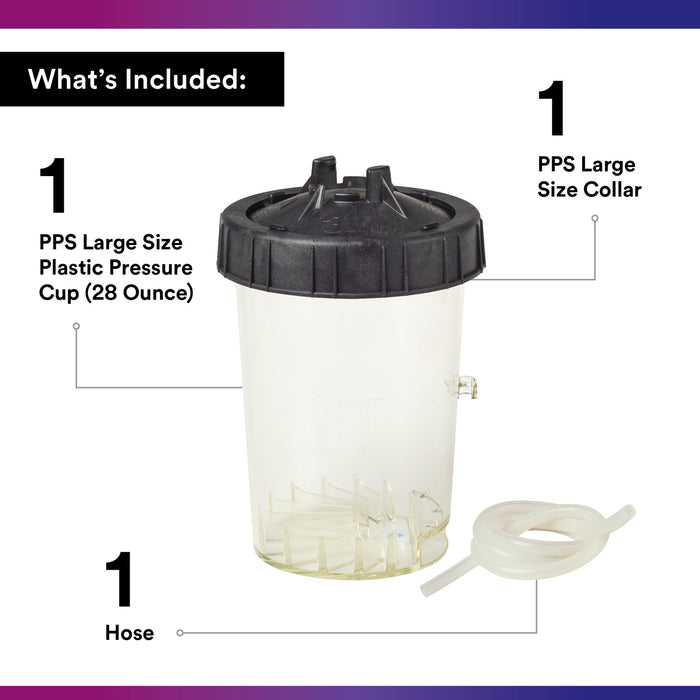 3M PPS Type H/O Pressure Cup, 16124, Large (28 fl oz, 828 mL), 1 perbox