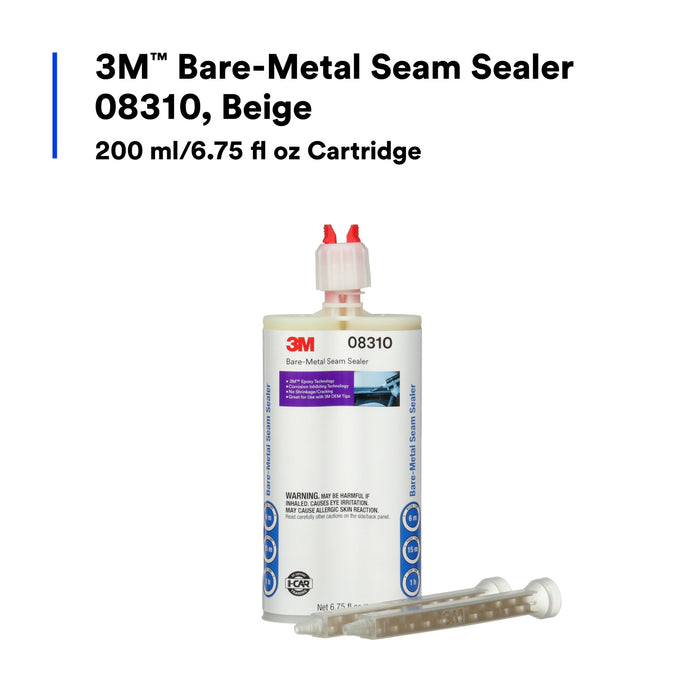 3M Bare-Metal Seam Sealer, 08310, Beige, 200 mL Cartridge