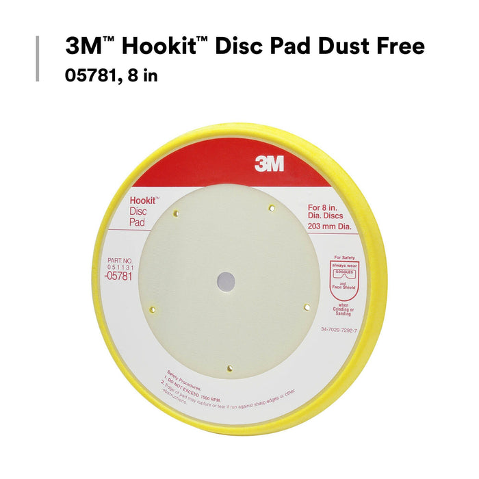 3M Hookit Disc Pad Dust Free, 05781, 8 in