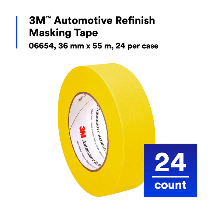 3M Automotive Refinish Masking Tape, 06654, 36 mm x 55 m