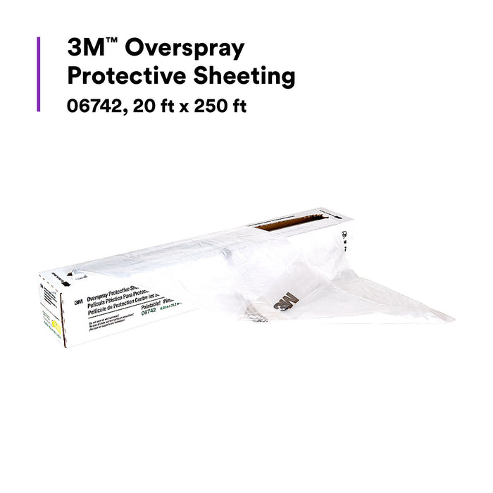 3M Overspray Protective Sheeting, 06742, 20 ft x 250 ft