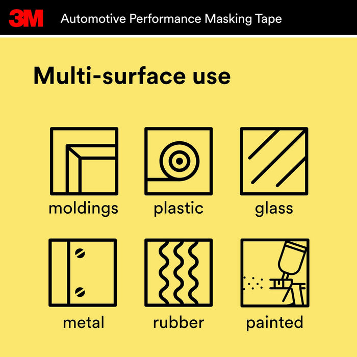 3M Automotive Refinish Masking Tape, 03423, 18 mm x 32 m