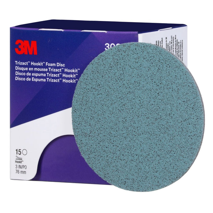 3M Trizact Hookit Foam Disc 30362, P5000, 3 in, 15 Discs/Carton