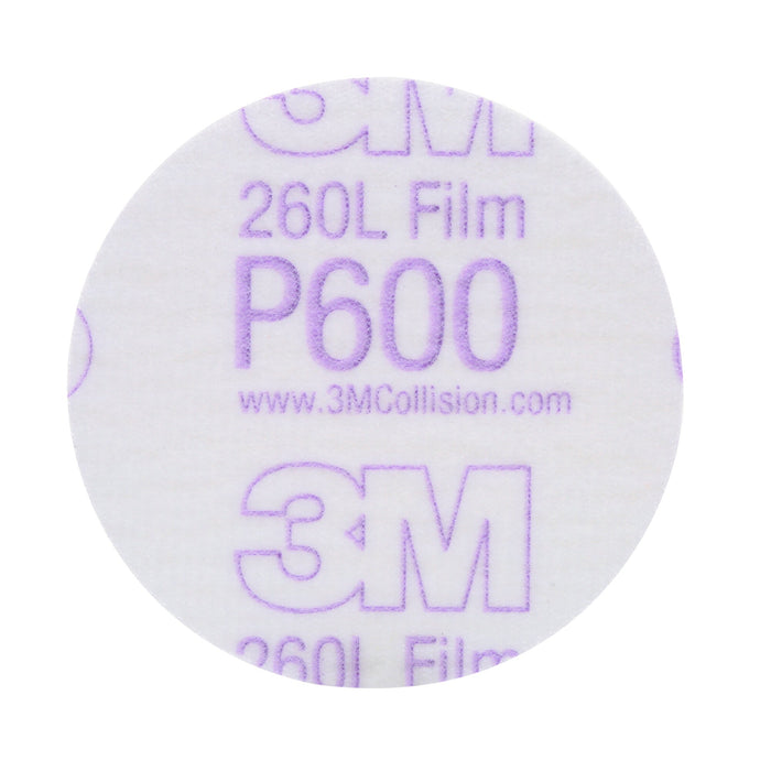 3M Hookit Finishing Film Abrasive Disc 260L, 00911, 3 in, P600