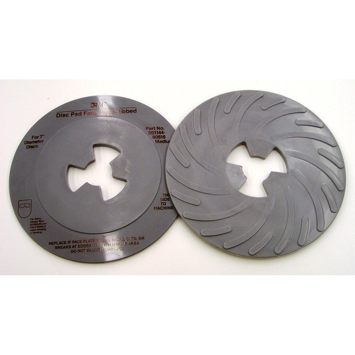 3M Disc Pad Face Plate Ribbed 80516, 7 in Medium Gray