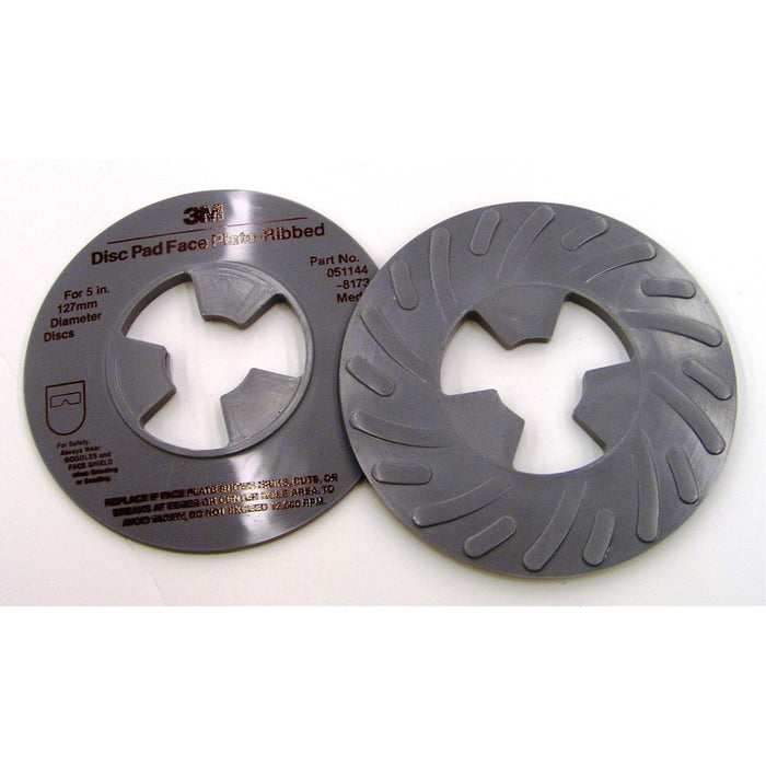 3M Disc Pad Face Plate Ribbed 81734, 5 in Medium Gray