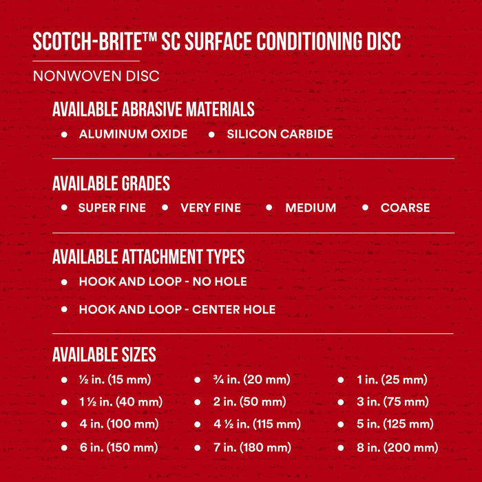 Scotch-Brite Surface Conditioning Disc, SC-DH, 07450, A/O Coarse, 4 inx NH