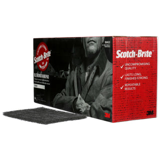 Scotch-Brite Blending Hand Pad 7446B, HP-HP, SiC Medium, Gray, 6 in x 9 in