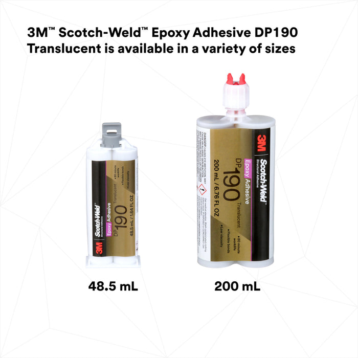 3M Scotch-Weld Epoxy Adhesive DP190, Translucent, 200 mL Duo-Pak