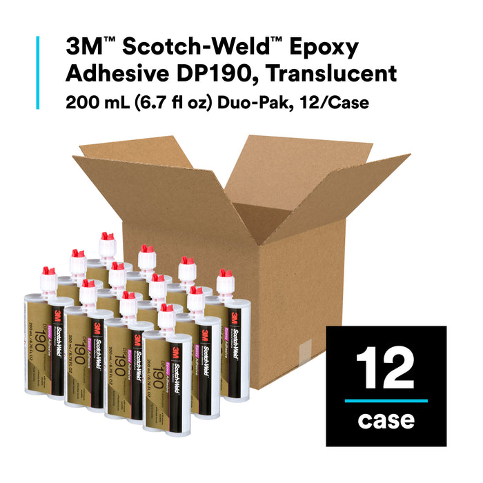 3M Scotch-Weld Epoxy Adhesive DP190, Translucent, 200 mL Duo-Pak