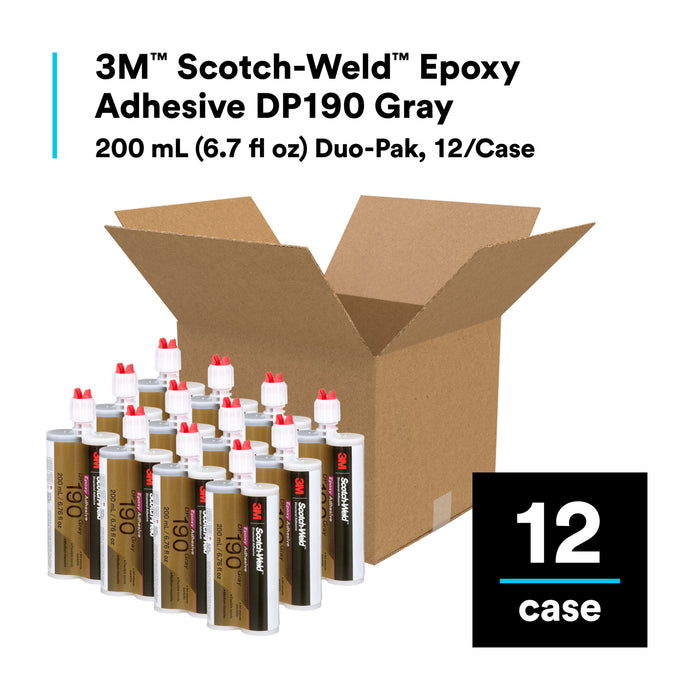 3M Scotch-Weld Epoxy Adhesive DP190, Gray, 200 mL Duo-Pak