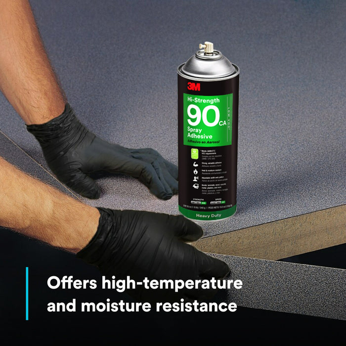 3M Hi-Strength Spray Adhesive 90 CA, Low VOC <25%, Clear, 24 fl oz Can