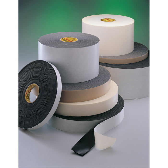 3M Urethane Foam Tape 4108, Natural, 1 in x 36 yd, 125 mil, 9 rolls percase