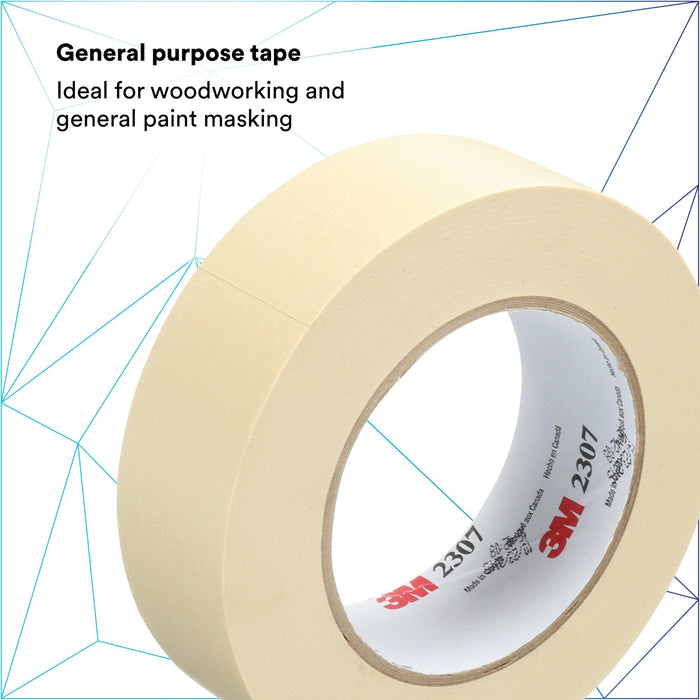 3M Masking Tape 2307, Tan, 24 mm x 55 m, 5.2 mil