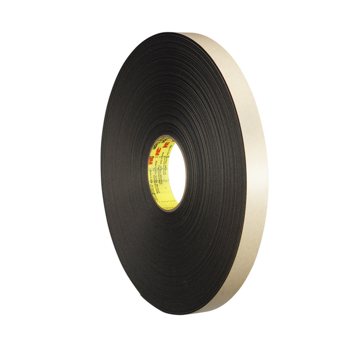3M Double Coated Polyethylene Foam Tape 4492B, Black, 3/4 in x 72 yd,31 mil