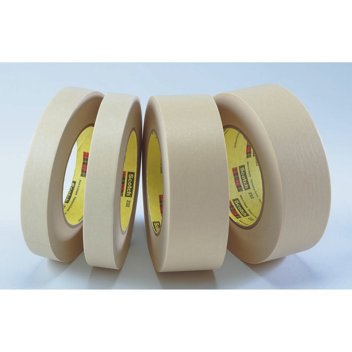 3M High Performance Masking Tape 232, Tan, 36 mm x 55 m, 6.3 mil