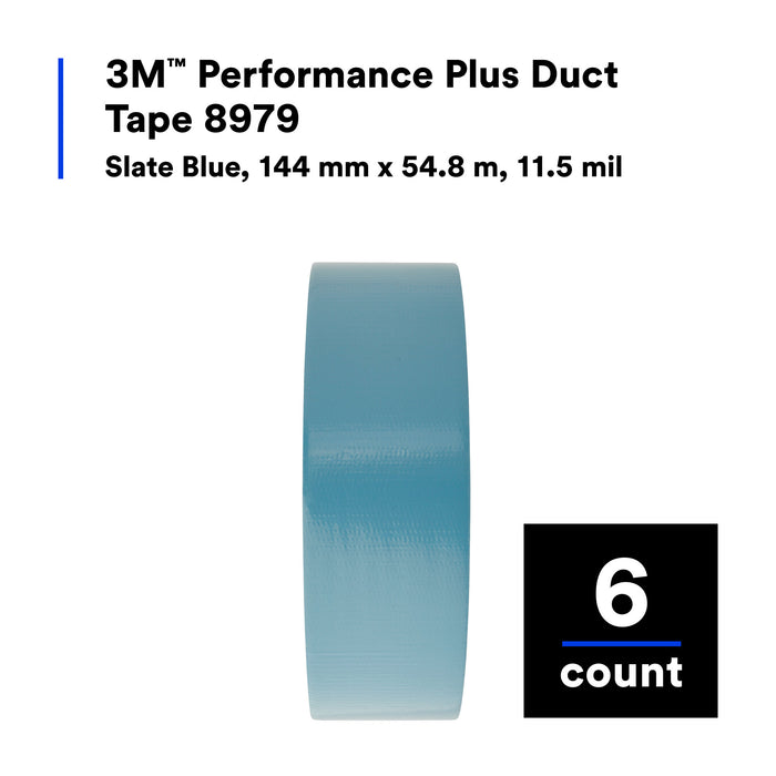 3M Performance Plus Duct Tape 8979, Slate Blue, 144 mm x 54.8 m, 12.1mil