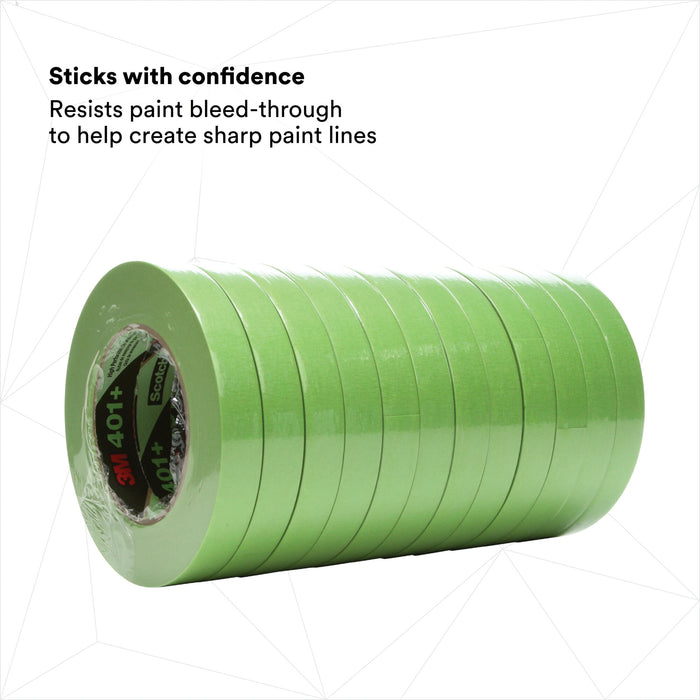 3M High Performance Green Masking Tape 401+, 18 mm x 55 m