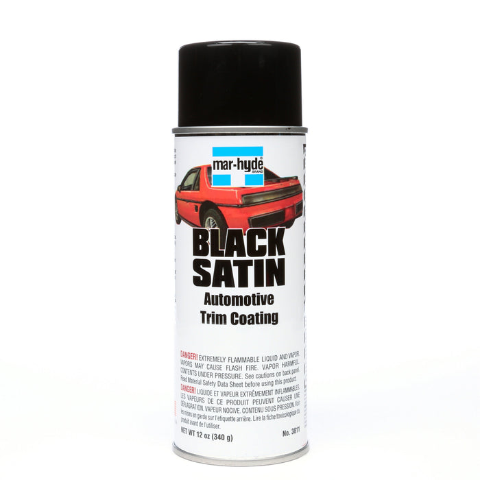 Mar-Hyde® Black Satin Automotive Trim Coating, 03811, Aerosol, 12 ozNet Wt