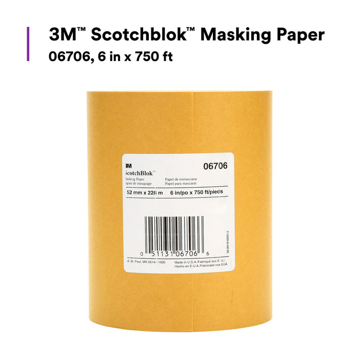 3M Scotchblok Masking Paper, 06706, 6 in x 750 ft