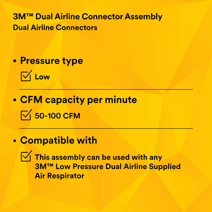 3M Dual Airline Connector Assembly SA-1027/07154(AAD), Low Pressure