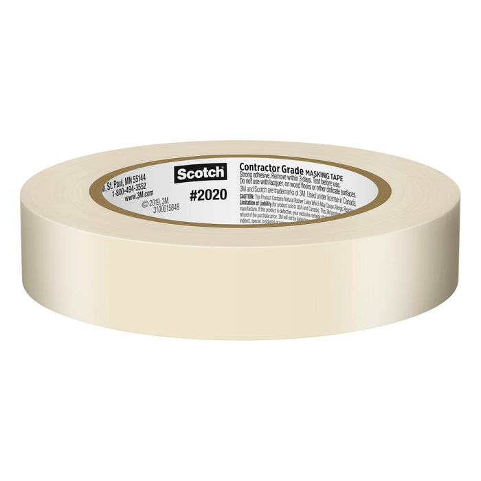 Scotch® Contractor Grade Masking Tape 2020-24AR-BK, .94 in x 60.1 yd