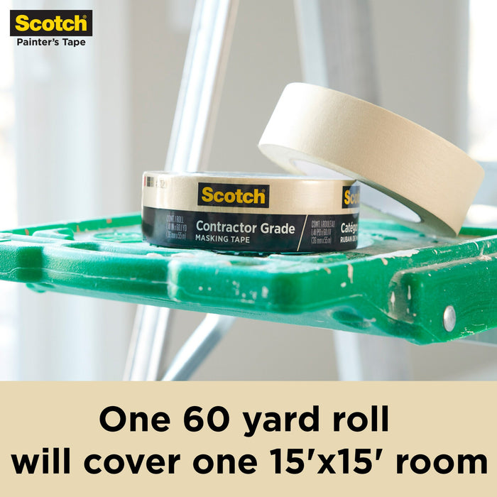 Scotch® Contractor Grade Masking Tape 2020-36AR-BK, 1.41 in x 60.1 yd
