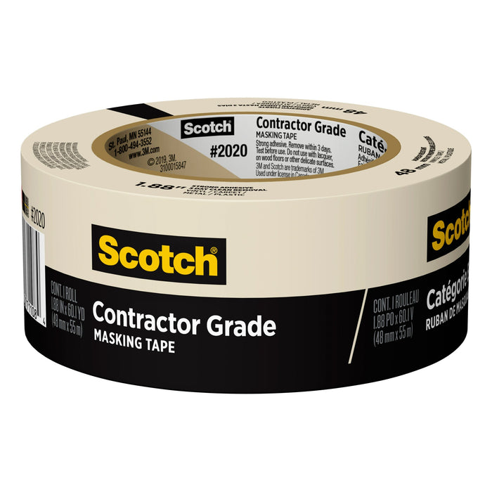 Scotch® Contractor Grade Masking Tape 2020-48TR-BK, 1.88 in X 60.1 yd