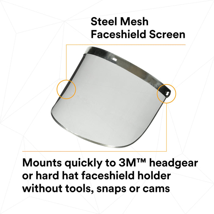 3M Steel Mesh Faceshield Screen W96M 82506-00000, Molded 10 EA/Case