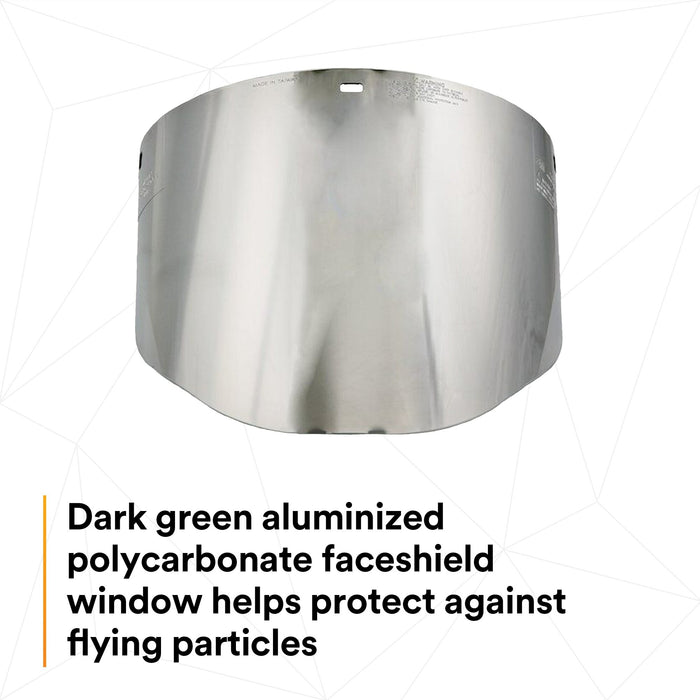 3M Aluminized Polycarbonate Molded Dark Green Faceshield Window82509-00000