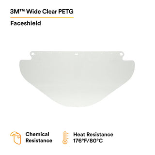 3M Wide Clear PETG Faceshield WE96X 82581-00000, Flat Stock