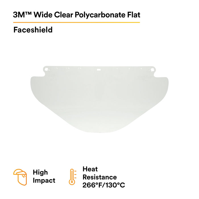 3M Wide Clear Polycarbonate Faceshield WP96X 82582-00000, Flat Stock 25EA/Case