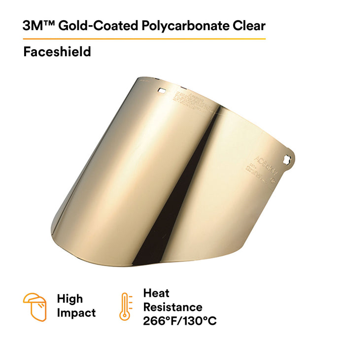 3M Total Performance Gold-Coated Polycarbonate Clear Faceshield WindowWCP96G