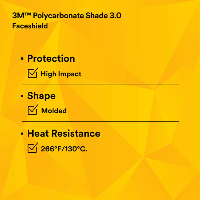 3M Polycarbonate Faceshield Window W96IR3, 82705-10000, Shade 3.0 10EA/Case