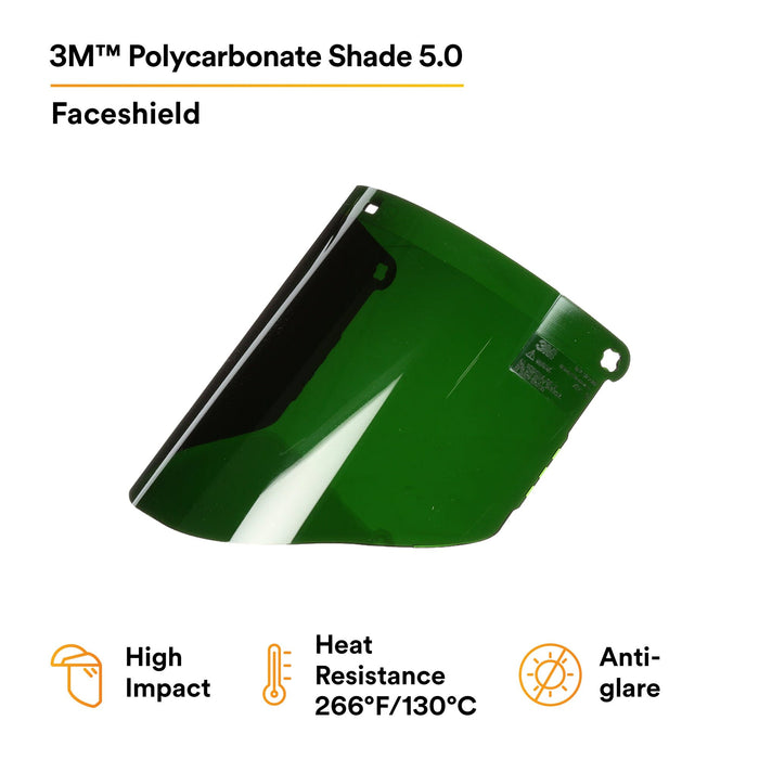 3M Polycarbonate Faceshield Window W96IR5, 82706-10000, Shade 5.0 10EA/Case
