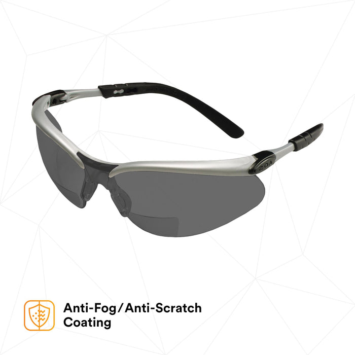 3M BX Reader Protective Eyewear 11378-00000-20, Grey Lens, Silver
Frame
