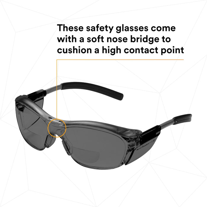 3M Nuvo Reader Protective Eyewear 11500-00000-20 Gray Lens, Gray
Frame