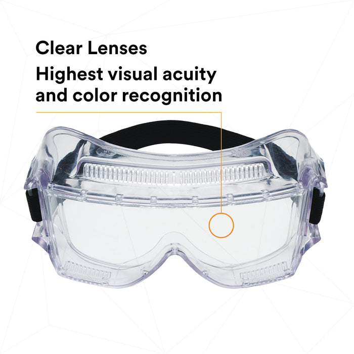 3M Centurion Impact Safety Goggles 452 40300-00000-10, Clear Lens
