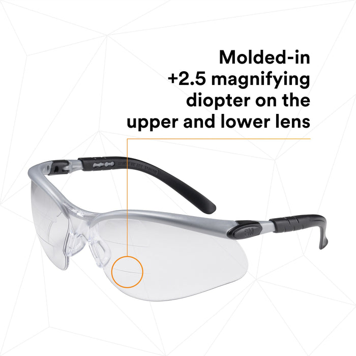 3M BX Dual Reader Protective Eyewear 11459-00000-20, Clear Anti-FogLens