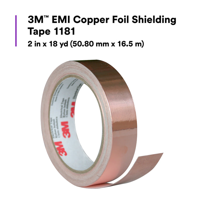3M EMI Copper Foil Shielding Tape 1181, 2 in x 18 yd (50,80 mm x 16.5m)