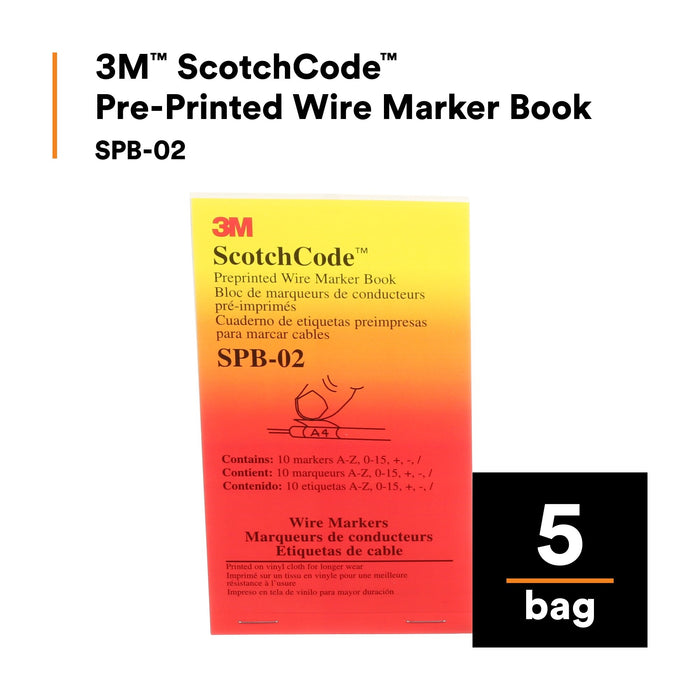 3M ScotchCode Pre-Printed Wire Marker Book SPB-02