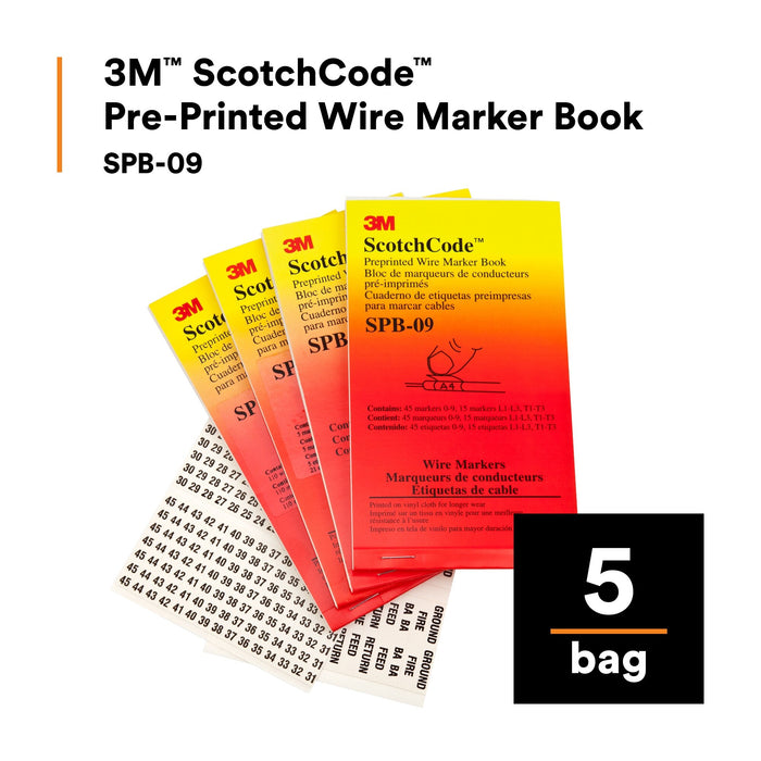 3M ScotchCode Pre-Printed Wire Marker Book SPB-09