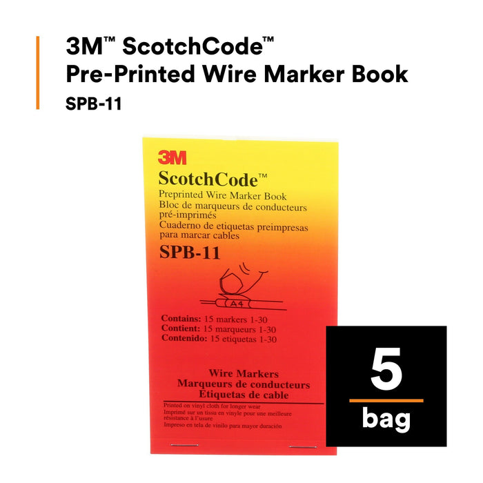 3M ScotchCode Pre-Printed Wire Marker Book SPB-11