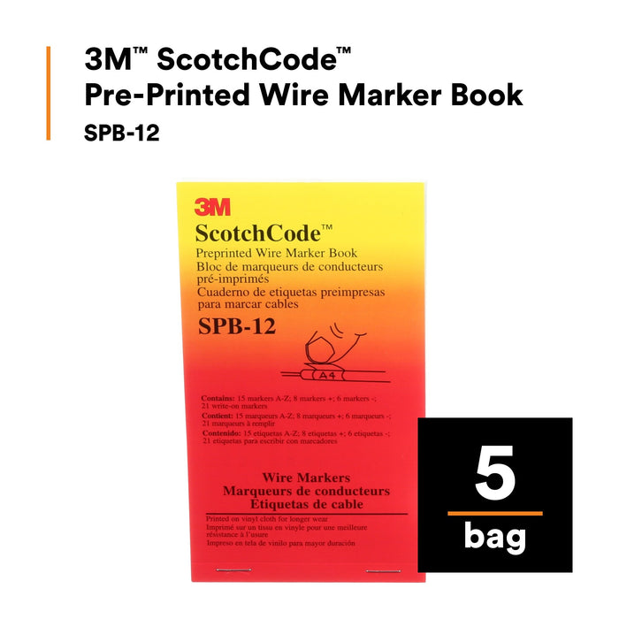 3M ScotchCode Pre-Printed Wire Marker Book SPB-12