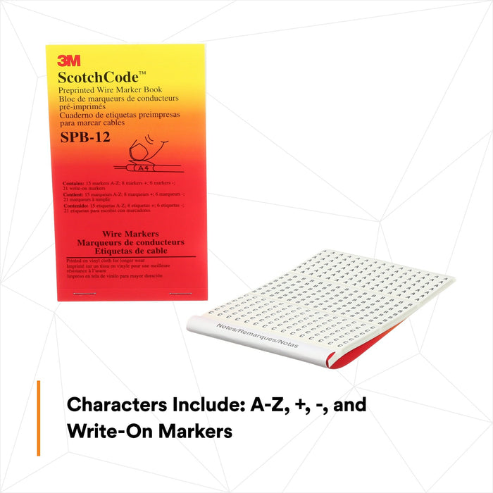 3M ScotchCode Pre-Printed Wire Marker Book SPB-12